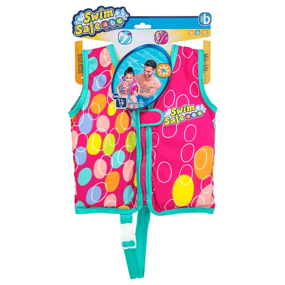 Bestway Swim Safe ABC AquaStar Fabric Swim Trainer Vest S/M 1-3 Years Pink