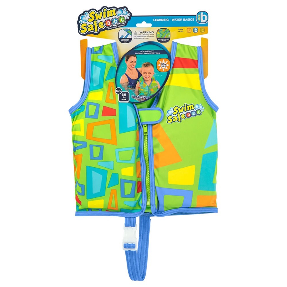 Bestway Swim Safe ABC AquaStar Fabric Swim Trainer Vest M/L 3-6 Years Green