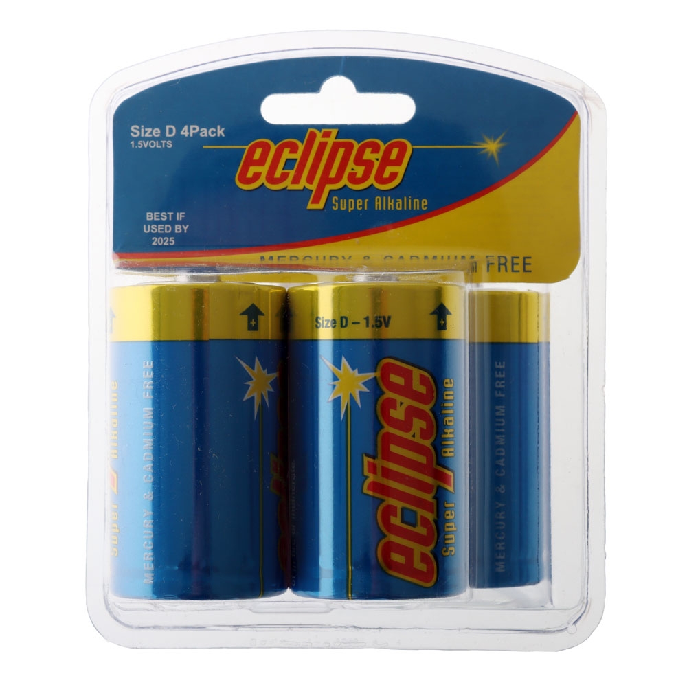 Eclipse D Alkaline Batteries 4-Pack