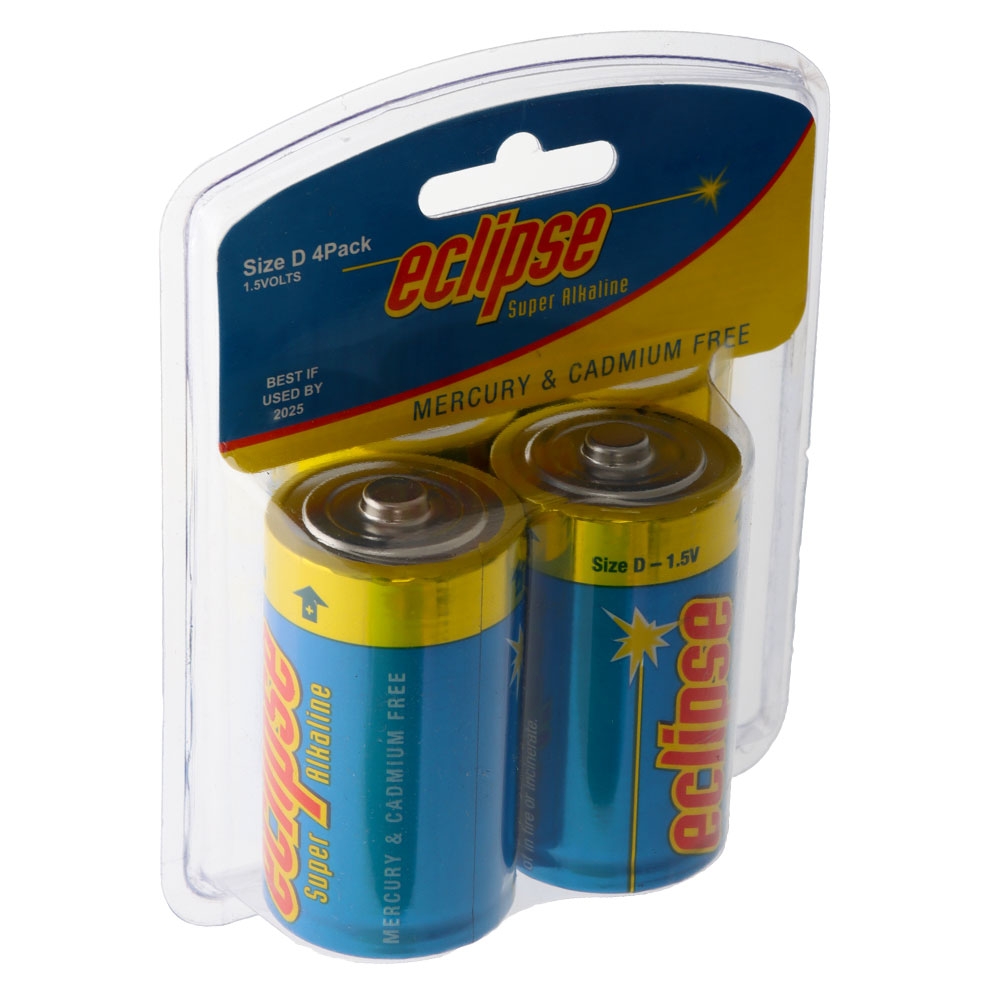 Eclipse D Alkaline Batteries 4-Pack