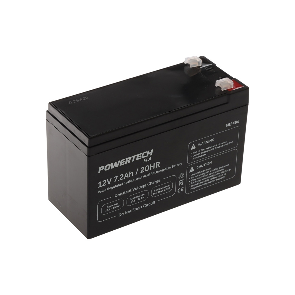 Powertech Sealed Lead Acid SLA Rechargeable Battery 12V 7.2Ah