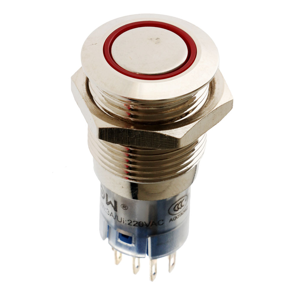 IP67 Rated Iluminated Pushbutton Switch Red
