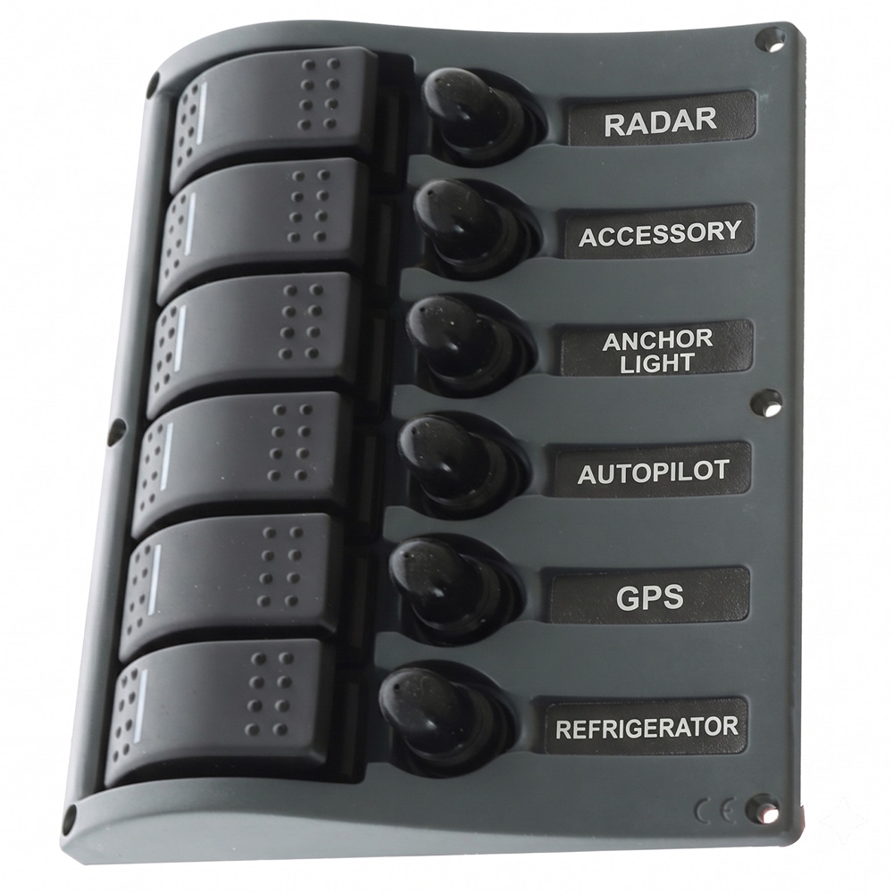 IP66 Marine Switch Panel 12/24v 6-Way