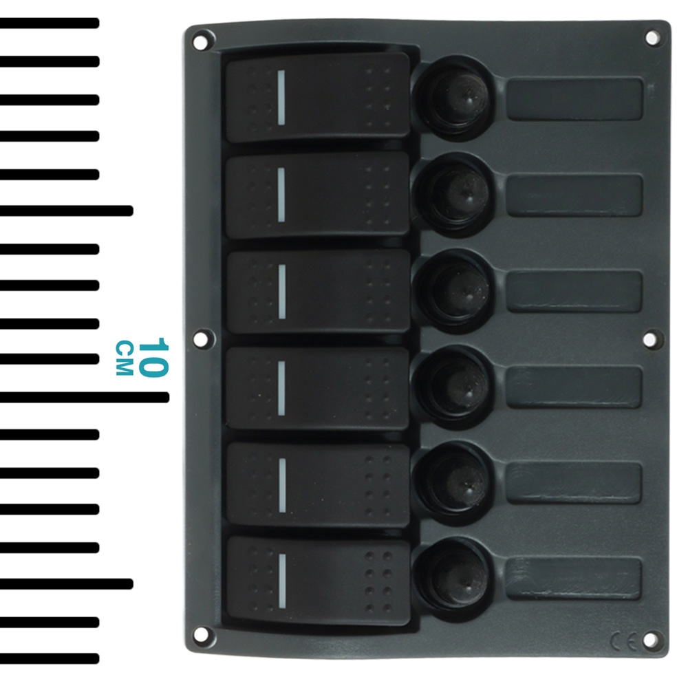 IP66 Marine Switch Panel 12/24v 6-Way