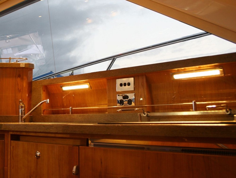 Hella Marine Waiheke White LED Strip Lamp with Wide Stainless Steel Rim