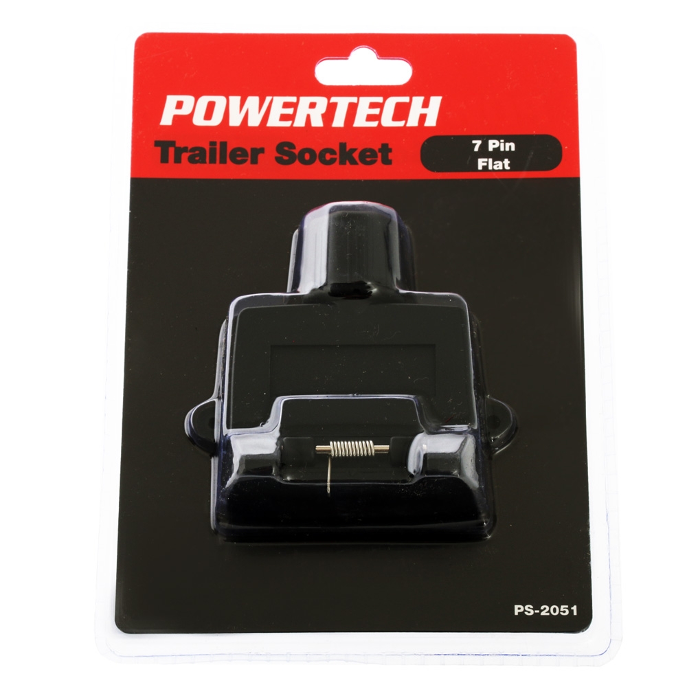 Powertech Flat Trailer Socket for 7-Pin Plugs