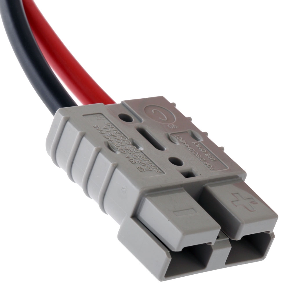 50A Anderson Plug to Insulated Battery Clamps