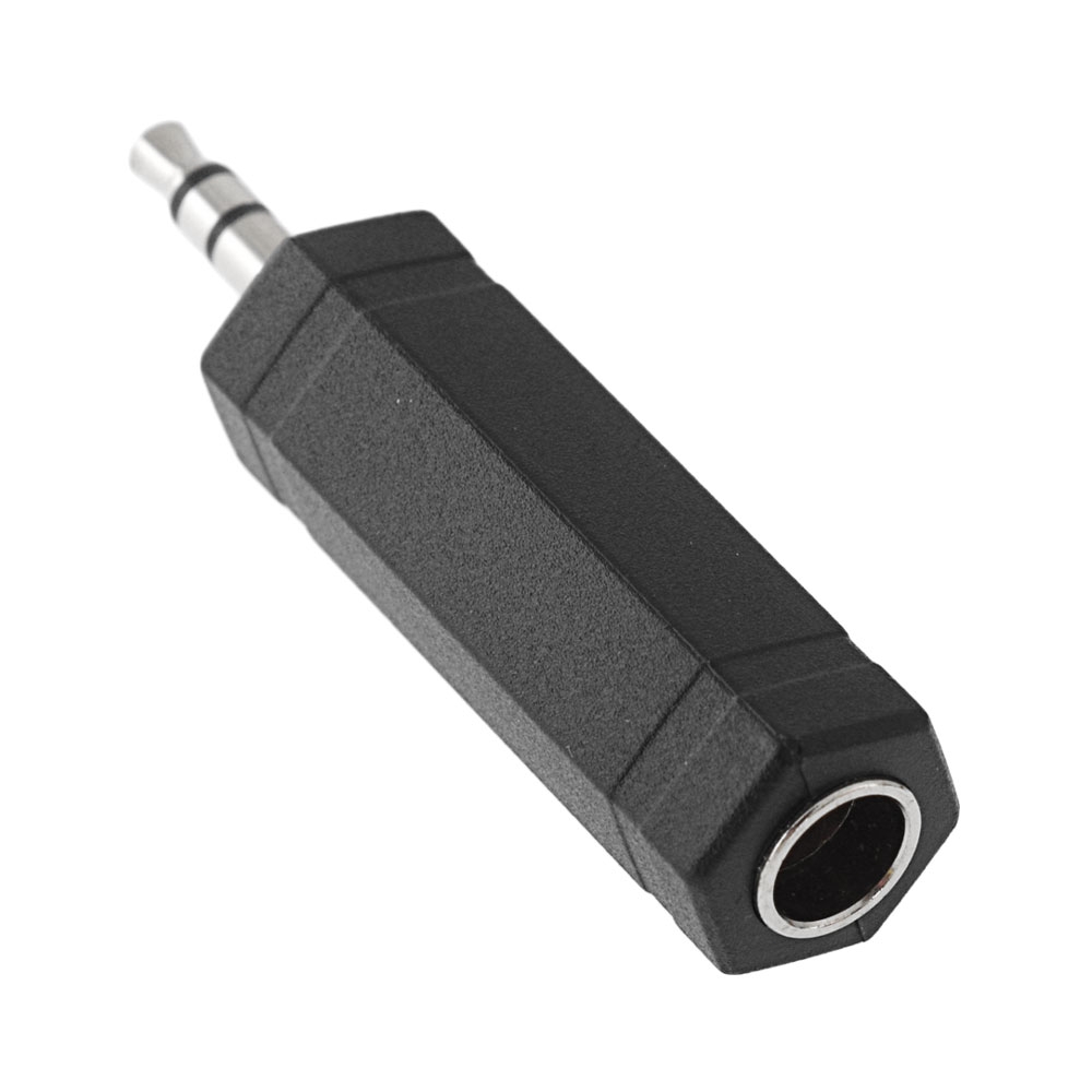 3.5mm Stereo Plug to 6.5mm Stereo Socket Adaptor