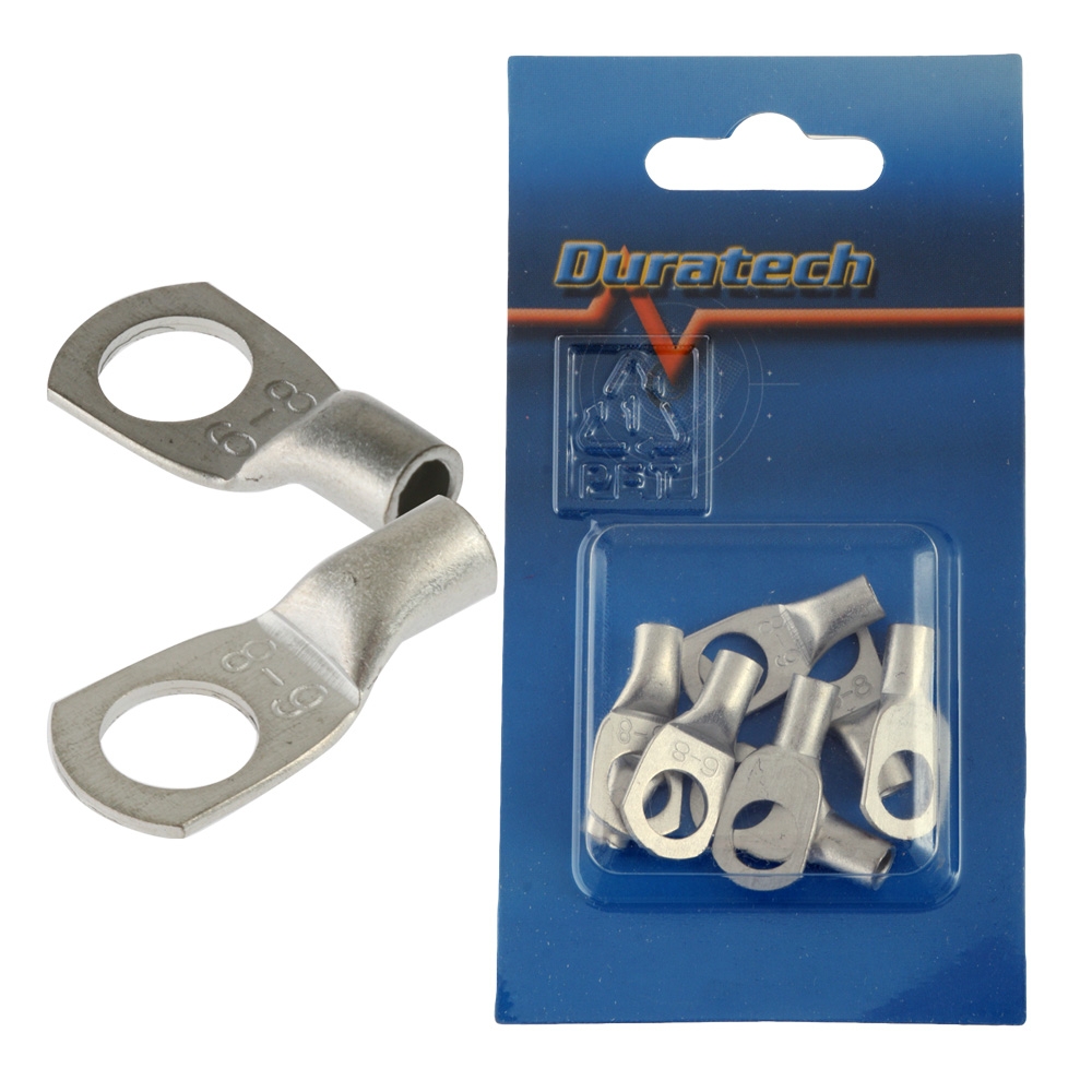 8mm Non-Insulated Eye Terminal 6mm2 Qty 8