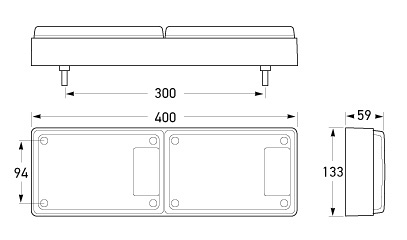 Hella Marine Jumbo-S LED Double Module Stop/Rear Position/Rear Direction Indicator Lamp