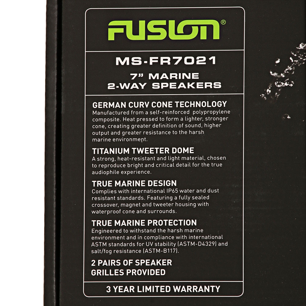 Fusion MS-FR7021 2-Way True Marine Waterproof Speakers 7in 260W