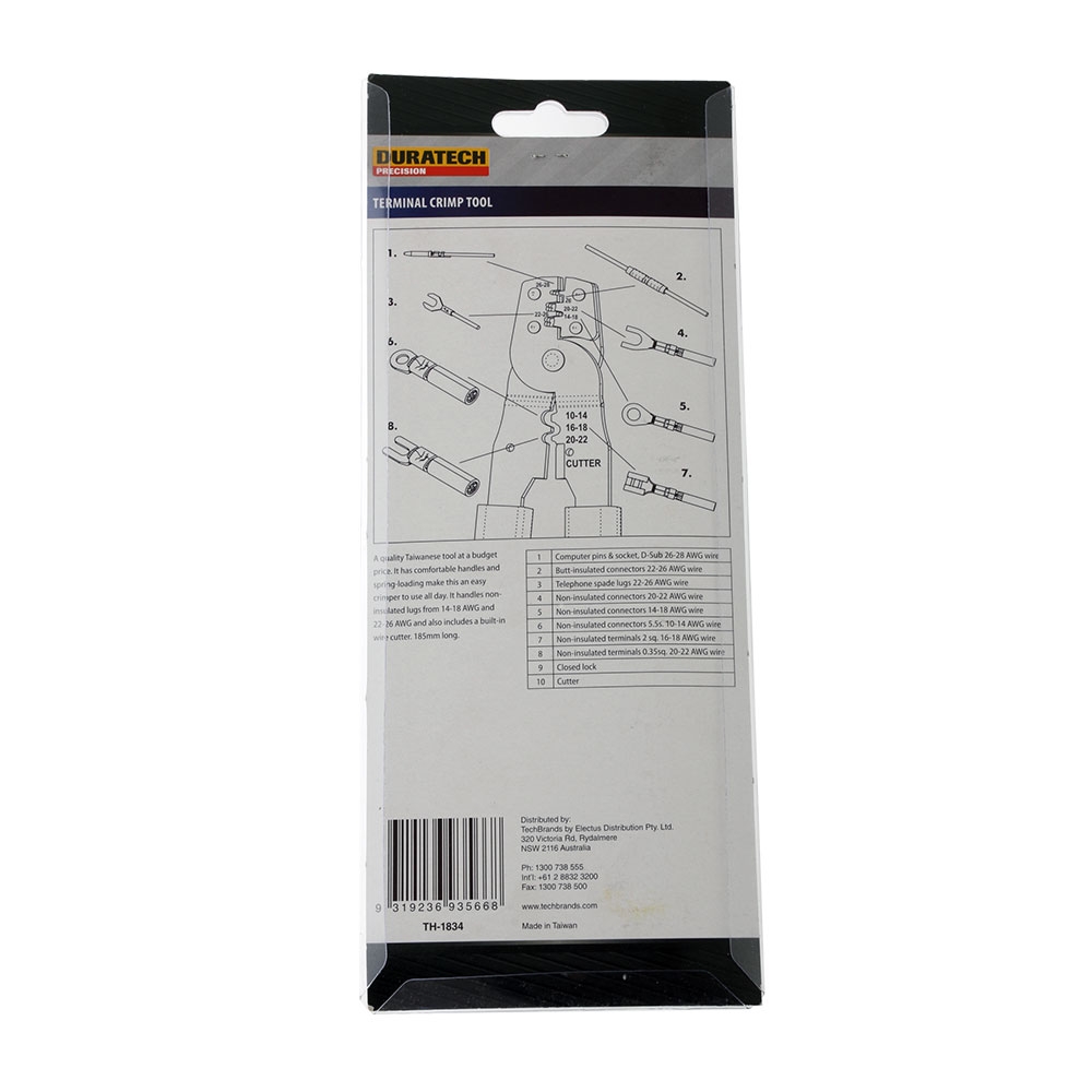 Duratech Crimping Tool for Non-Insulated Lugs