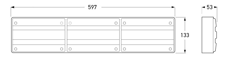 Hella Marine Designline LED Triple Module Stop Indicator Lamp Horizontal