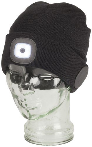 Rechargeable LED Beanie with Bluetooth Speakers Black