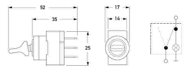 Hella Marine Toggle Switch Off-On Duckbill Illuminated 12v