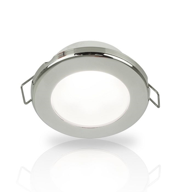 Hella Marine EuroLED 75 Down Light with Spring Clip White - Polished Stainless Steel Rim 24V