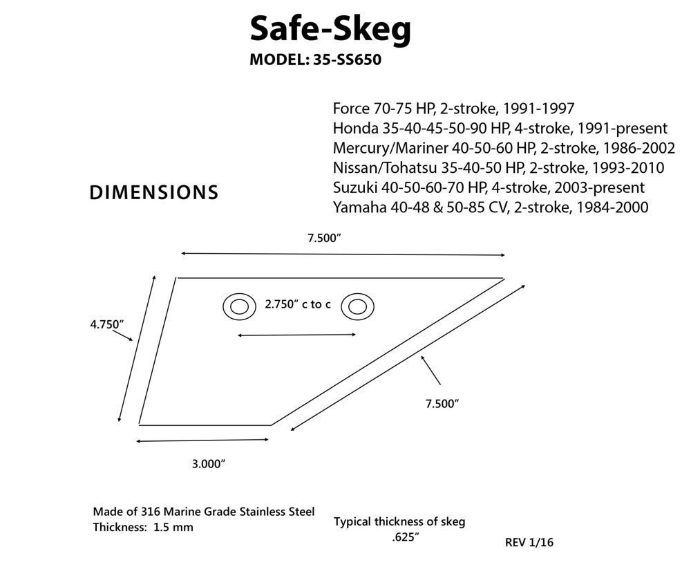 Panther Skeg Honda/Merc/Tohatsu/Suzuki/Yamaha