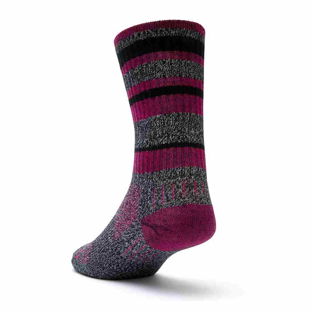Wrightsock Adventure Crew Socks Black Fuchsia M
