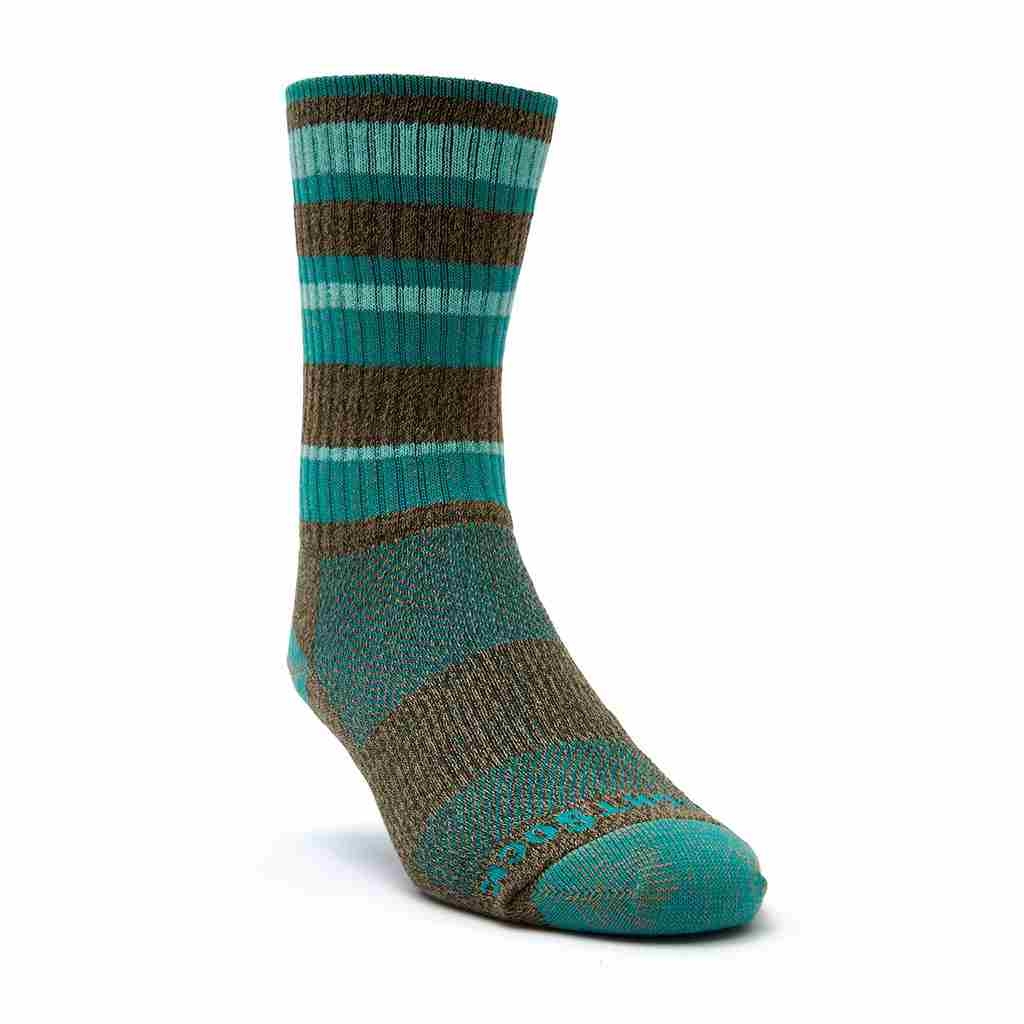 Wrightsock Adventure Crew Socks Brown/Teal L