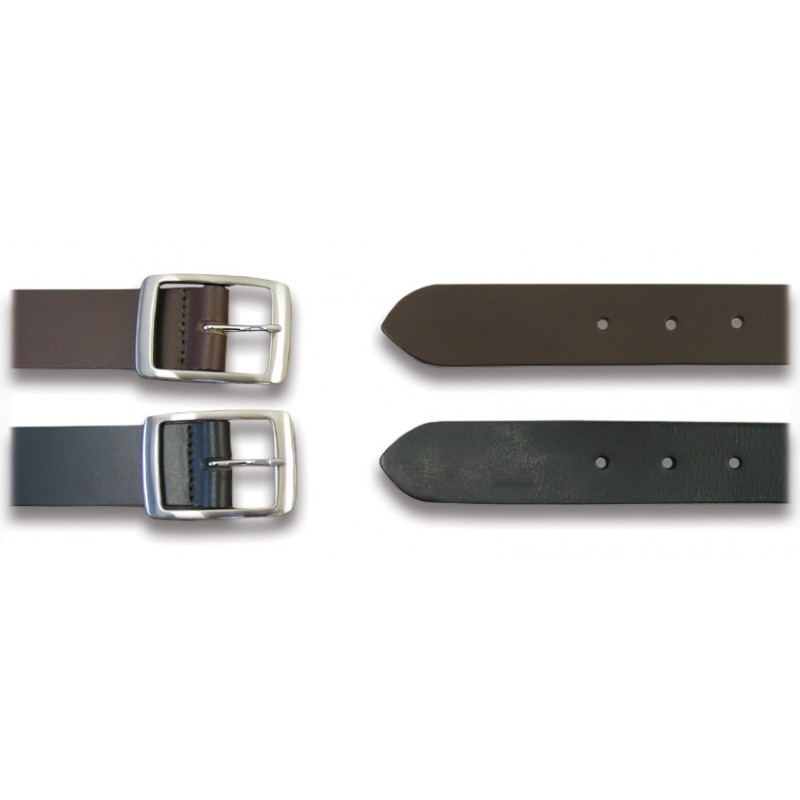 Taurus 35mm Leather Belt Full Buckle Black