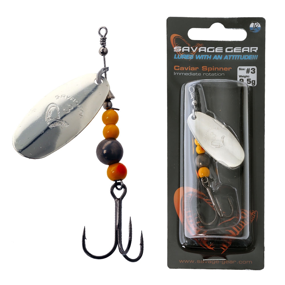 Savage Gear Caviar Spinner Lure No.3 9.5g Qty 1 Silver