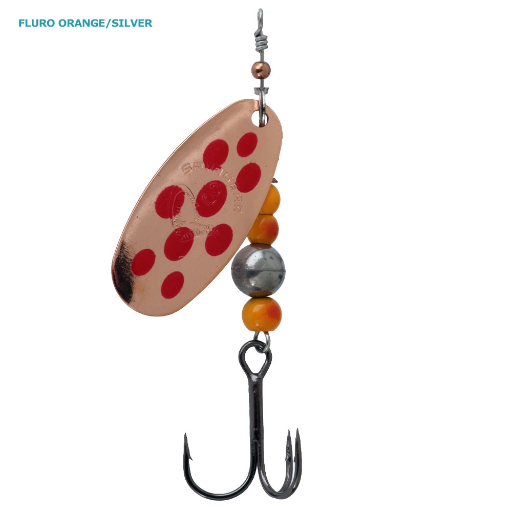 Savage Gear Caviar Spinner Lure No.3 9.5g Qty 1 Fluro Orange/Silver