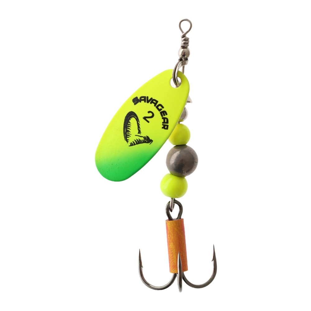 Savage Gear Caviar Spinner Lure No.2 6g Qty 1 Fluro Yellow/Chartreuse