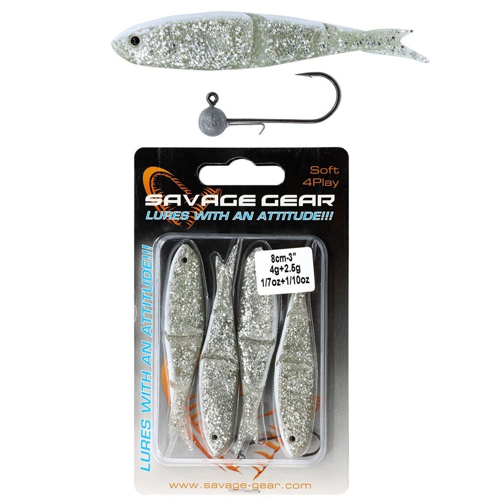 Savage Gear 4Play Swim and Jerk Swimming Soft Bait 8cm 4g Pearl Silver