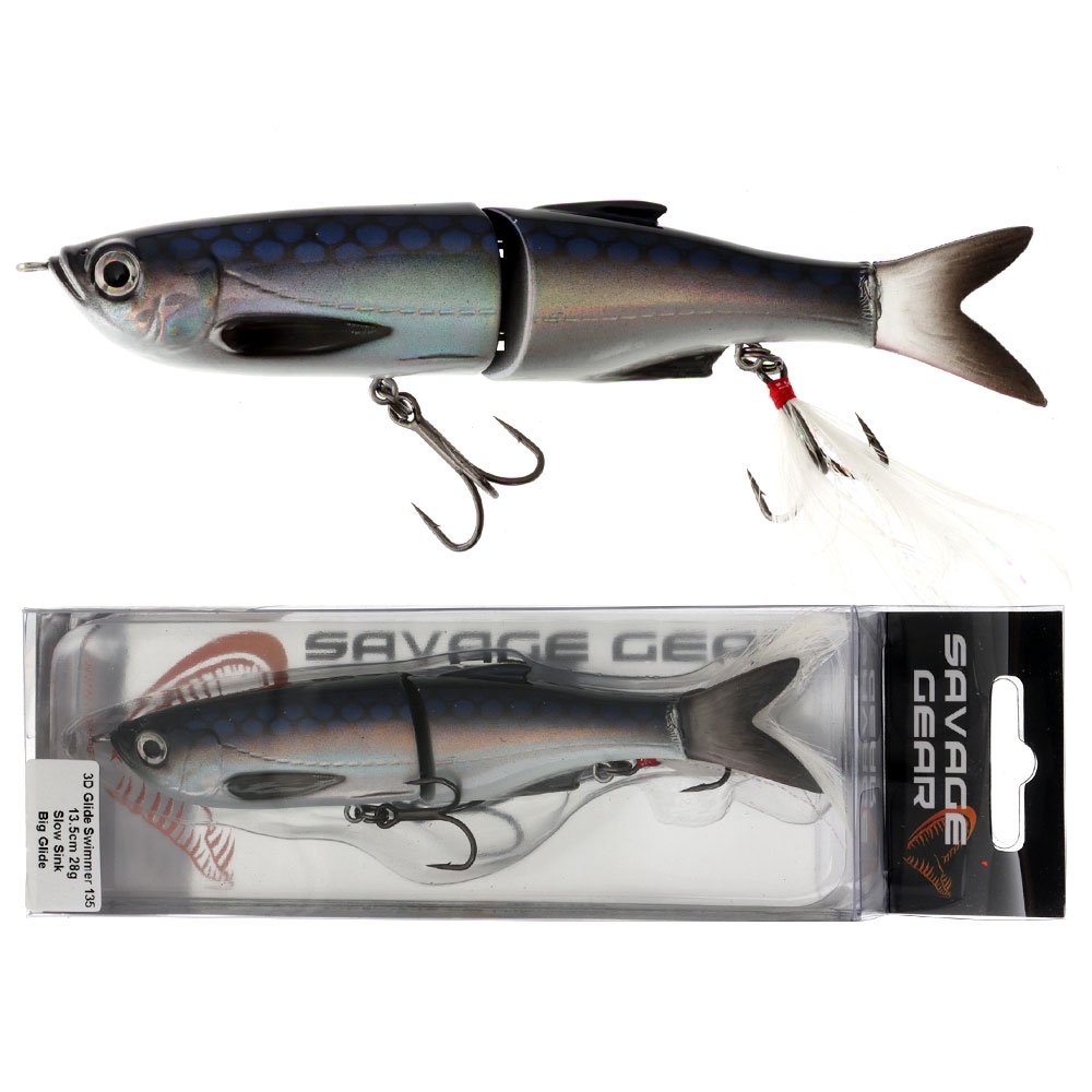 Savage Gear 3D Glide Swimmer Lure 13.5cm 28g Dirty Silver Flash
