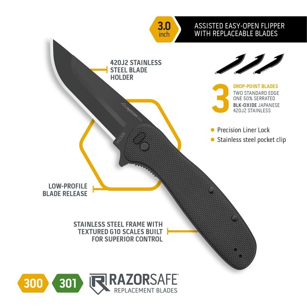 Outdoor Edge Razor G10 Assist Pocket Knife 7.62cm