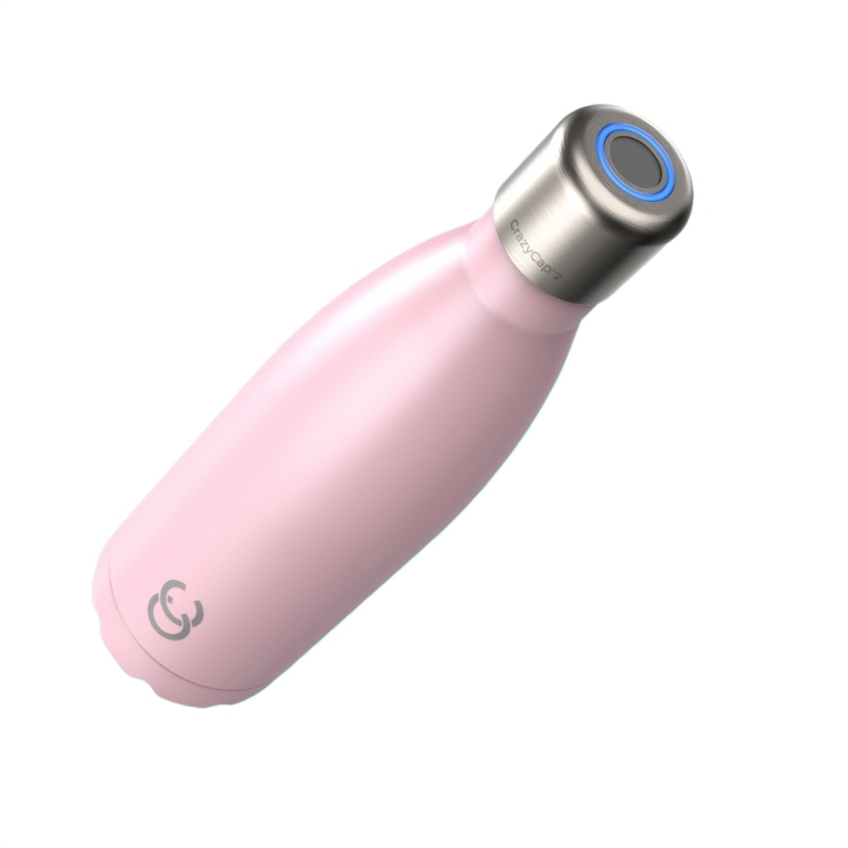 CrazyCap Self-Cleaning UV Purifier Insulated Water Bottle 500ml Blush