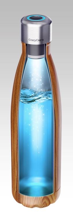 CrazyCap Self-Cleaning UV Purifier Insulated Water Bottle 500ml Blush