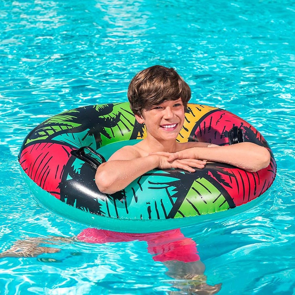 H2OGO! CoastalCastaway Inflatable Swim Ring 91cm Tropical Leaf