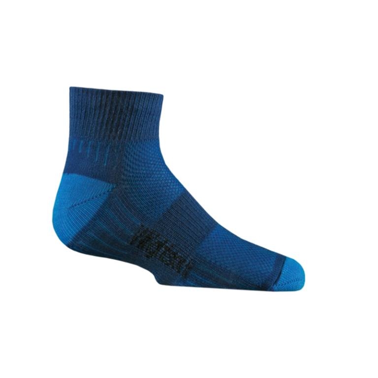 Wrightsock Kids Coolmesh II Quarter Socks Royal/Elec S