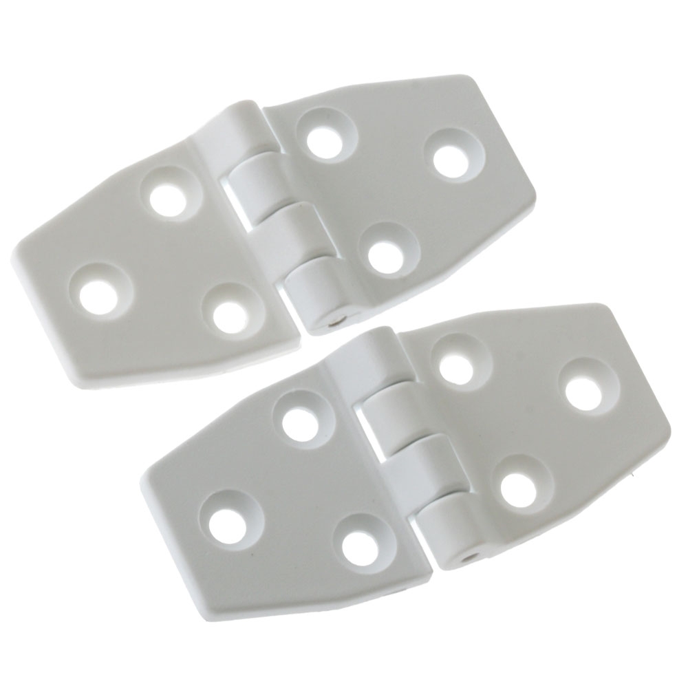 White Nylon Hinge 76 x 35mm Qty 2