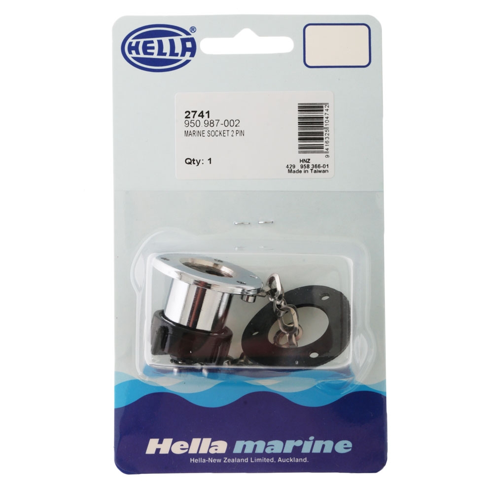 Hella Marine Water Resistant Chrome Brass Socket 2 Pin