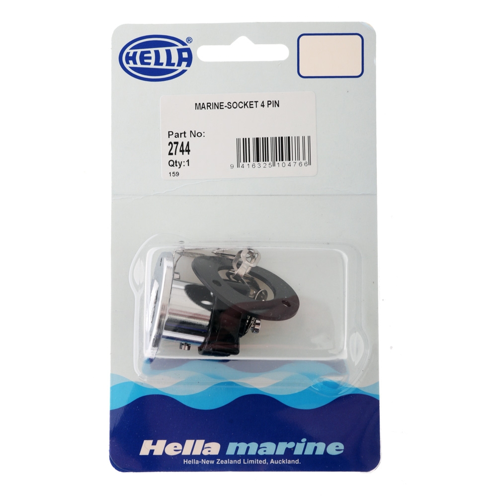 Hella Marine Water Resistant Chrome Brass Socket 4 Pin