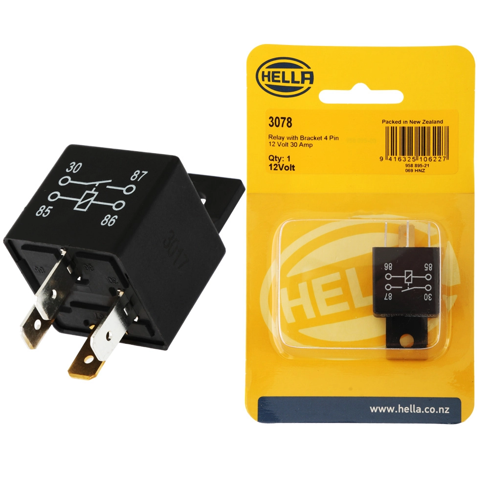 Hella Marine 3078 12V 4 Pin Normally Open Mini Relay 40A Hella Marine 3078 12V 4 Pin Normally Open Mini Relay 40A