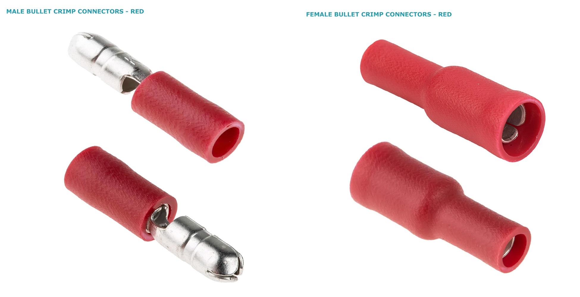 Hella Marine Bullet Crimp Connectors - Red