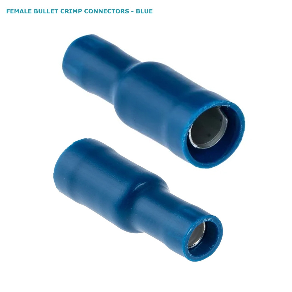 Hella Marine Female Bullet Crimp Connectors - Blue