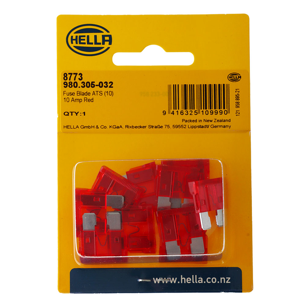 Hella Marine Standard Blade Fuse (Red) 10A