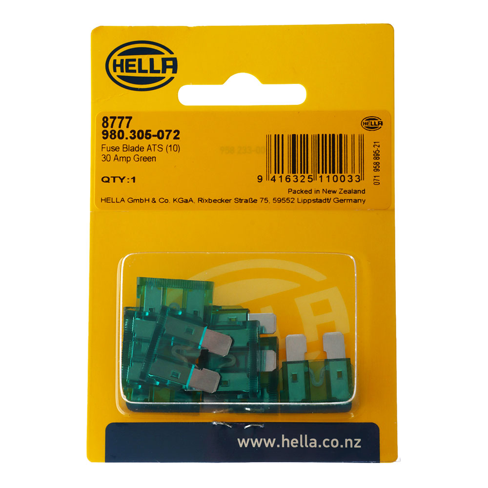 Hella Marine Standard Blade Fuse (Green) 30A