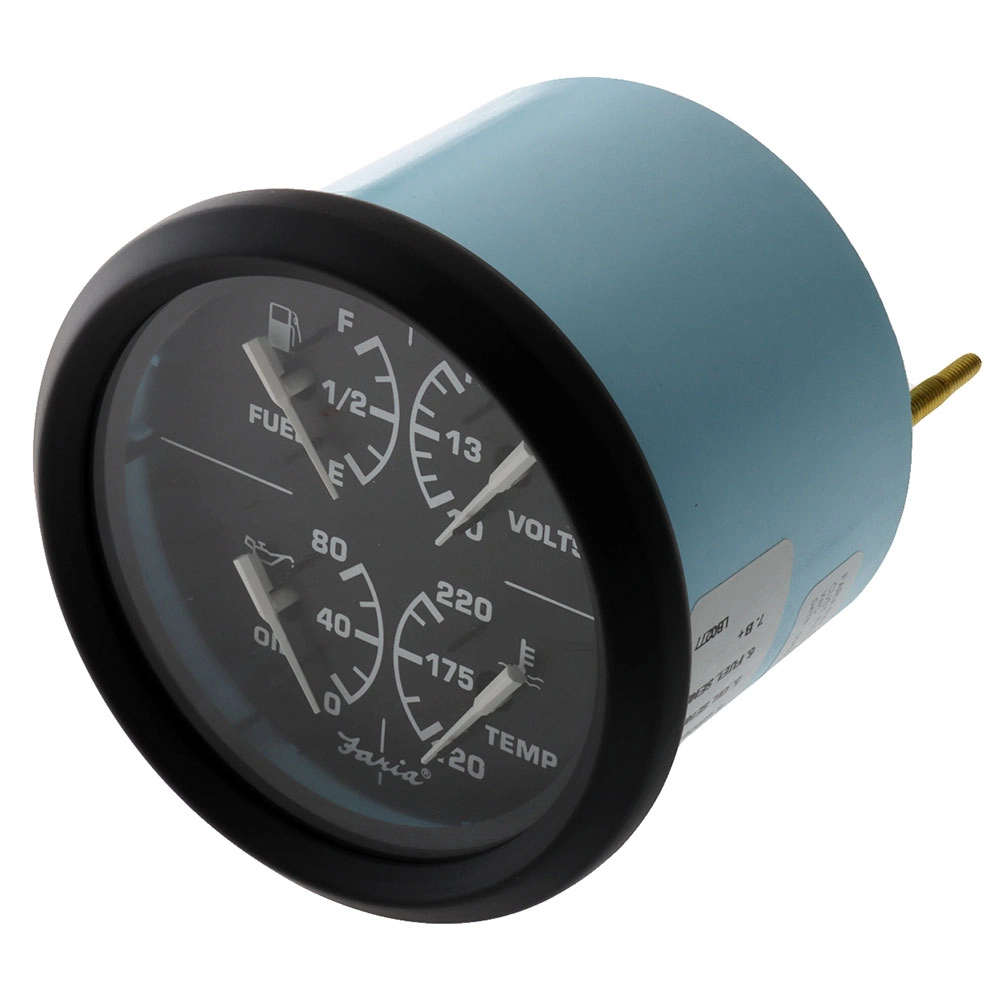 Faria 4-in-1 Gauge in Euro Black Faria 4-in-1 Gauge in Euro Black