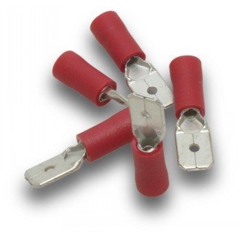 SuperLUG Terminal 6.4mm Tab Insulated RD Qty 15