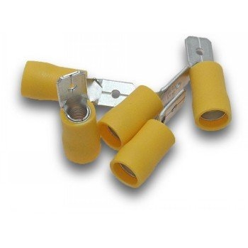 SuperLUG Terminal 6.4mm Tab Insulated YL Qty 50