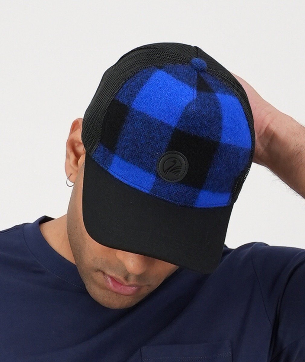 Swanndri Swanni Trucker Cap Blue/Black Check