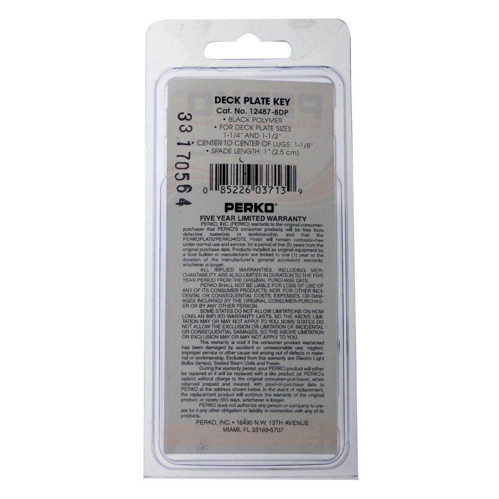 Perko 12487-8DP Marine Deck Plate Key for 520 Deck Plate