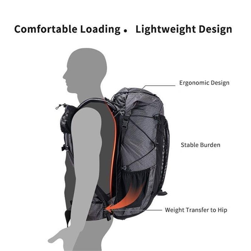 Naturehike ROCK Mountaineering Backpack 40+5L Black