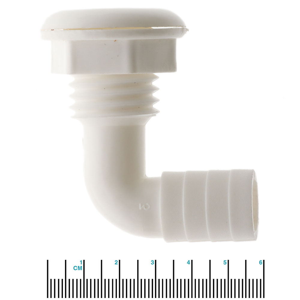 TH Marine TH-7592 Thru-Hull Fitting White 3/4in 90deg