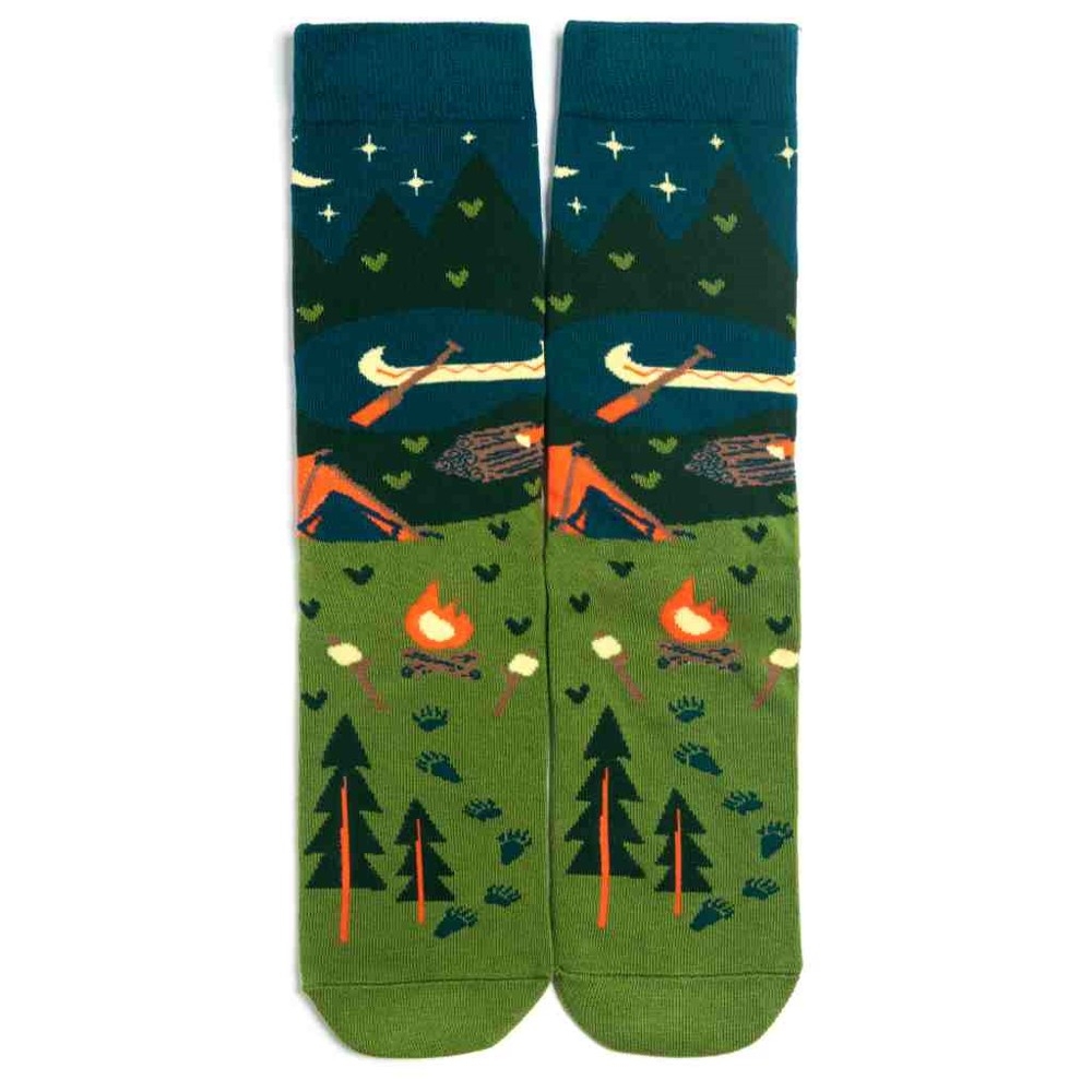 Lavley ID Rather Be Camping Socks Green/Blue